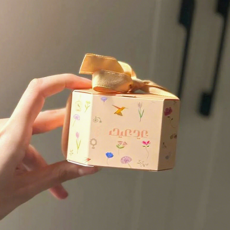 Handmade Green 16 Grid Bow Ribbon Decorative Candy Storage Box Ramadan Candy Chocolate Sweets Packaging Gift Boxes with Handle