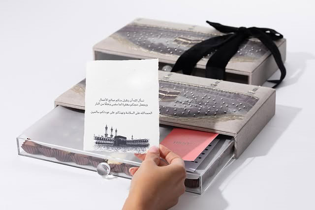 Drawer Embroidered Dessert Boxes With Ribbon Food Acrylic Glass Candy Candy Box Packaging Ramadan Linen Fabric Chocolate Box
