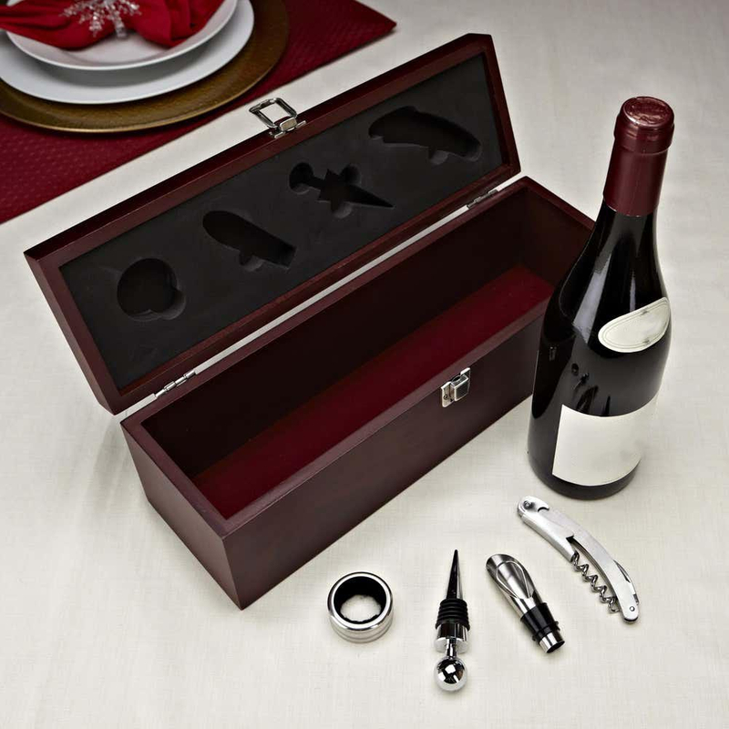 Black Wooden Wine Box Packaging 