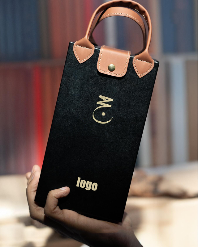 Custom Logo Black Leather Perfume Box 30ml 50ml 100ml Package Luxury Perfume Bottle Gift Box Packaging with Handles