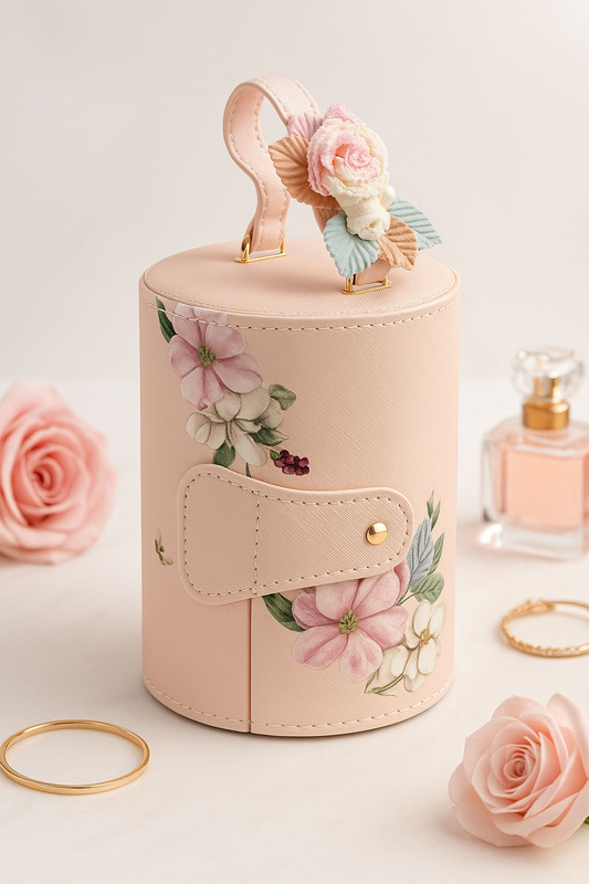Custom Eco Friendly Leather Jewelry Box Jewelry Ring Box Packaging Luxury Double Opening Rotating Jewelry Surprise Storage Box