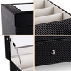Pu Leather Watch Sunglasses Jewellery Storage Box Dustproof Display Case with Drawer