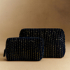 Black zipper Sequin Embroidered Bag