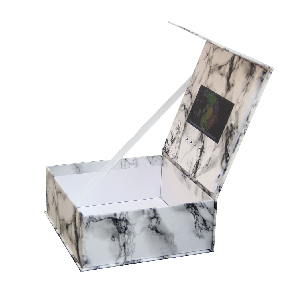 New Arrival Paper Cardboard Folding Birthday Anniversary Gift Packaging Boxes Video Packing Video Gift Box with Lcd Screen