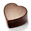 Luxury Portable Creative Wooden Heart Shaped Square Engagement Ring Earrings Jewelry Storage Box Supports Customization