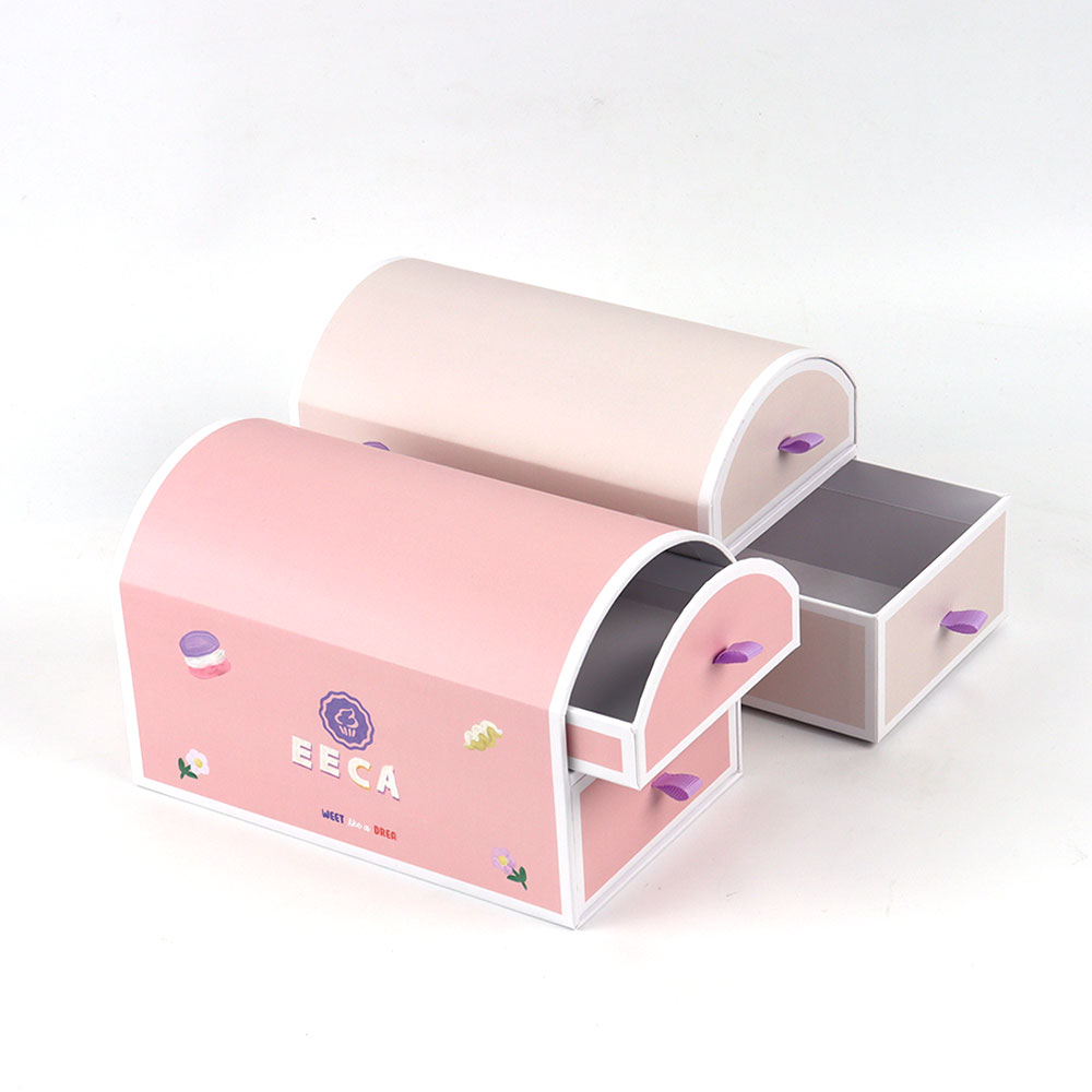 Luxury Paper Cardboard Drawer Style Macaron Gift Box Handmade Macaron Chocolate Packaging Box with Plastic Tray Wholesale