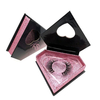 Heart Shaped Custom Private Label Glitter Paper Eyelash Packaging Box Magnetic Closure with Clear Window