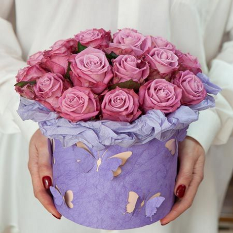 Custom Logo Flower Arrangement Gift Box Packaging Paper Tube Lid Love Flower Rose Cajas Florales Bouquets Velvet Floral Boxes