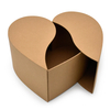 New Arrival Double Open Recycled Brown Kraft Paper Heart Rose Flower Gift Packaging Box for Flowers Custom Size Logo Gold Foil