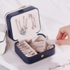 Small 2 Layer PU Leather Mini Portable Travel Jewerly Storage Organizer Boxes for Women Girls Earring Ring Necklace Bracelet