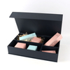 Custom Logo Black Book Shaped Magnetic Closure Flip Top Rigid Paper Cardboard Cosmetic Skin Care Gift Packaging Box for Clothes