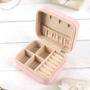 Small Pu Leather Double Layer Portable Jewelry Organizer Case for Women Girls Stud Earrings Rings Necklaces Bracelets Display Storage Boxes