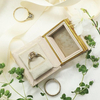 Custom Logo Small Vintage Velvet Travel Double Open Book Shape Ring Jewelry Gift Packaging Box Wholesale