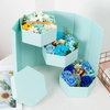 New Arrival Hexagon Shape Three Later Paper Cardboard Rotation Valentine's Day Rose Flower Cosmetic Storage Packaging Box