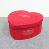 Wholesale Lovely Suede Preserved Roses Chocolate Packaging Shipping Boxes Luxury Velvet Heart Shaped Flower Gift Boxes