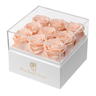 Gift Set Christmas Box Arrangement Mushroom Real Everlasting Natural Eternal Forever Preserved Flowers Roses in Dome Shape