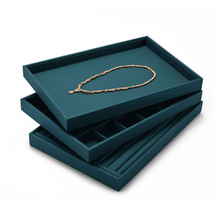 Wholesale Wooden Showcase Set Velvet Ring Earring Bangles Necklace Jewelry Trays Display Stand From China
