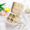 Hot Sale Women Girls Earrings Ear Stud Box Jewelry Organizer Portable Small Jewelry Box PU Leather Travel Jewelry Box