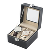 New Luxury Leather 2 Grid Box Collecting Storage Display Couple Lovers Watch Case Organizer Watch Gift Packing Box