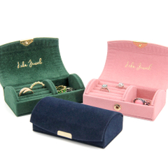 Small Portable Travel Jewelry Organizer Cases Velvet Jewelry Box For Rings Earrings Necklace Flip Lid Travel Jewelry Storage Box