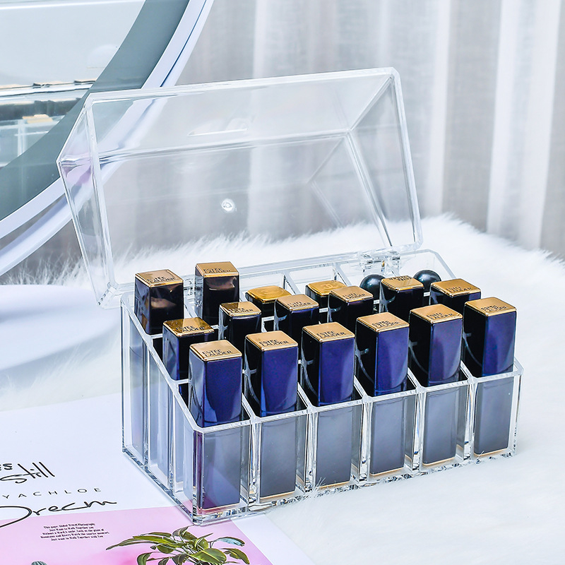 Premium Acrylic Makeup Tools Dispenser Transparent Acrylic Makeup Brush Organizer Lipstick Perfume Storage Box