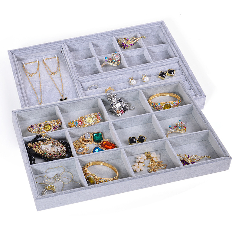 Source Factory Customized Luxury Display Tray Jewelry Display Trays Velvet Square Display Tray