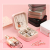 Wholesale Custom Portable Zipper Mirror Mini Small Storage Boxes Organizer Case Velvet Pu Leather Travel Jewelry Box with Logo