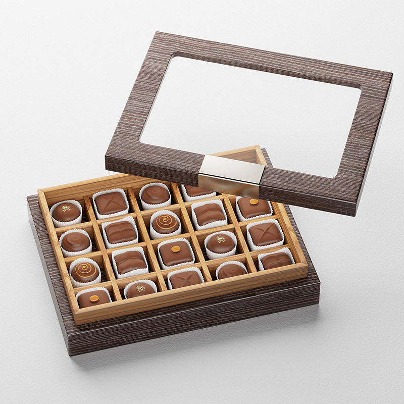 Custom Christmas 15solt Chocolate Box Limited Edition Luxury Custom Wooden Chocolate Packaging Box Chocolate Gift Box