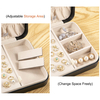 Amazon Hot Selling Jewelry Box Portable Pu Simple Earrings Zipper Ring Earrings Mirror Jewelry Storage Box
