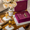 Purple Luxury Perfume Box Custom Logo Wooden Cosmetics Skincare Storage Gift Box Essential Oil Perfume Bottle Velvet Package Box