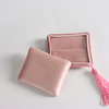 149 Colors Wholesale Small Square Velvet Tassel Jewelry Travel Box Leather Organizer Ring Necklace Bracelet Packaging Gift Case