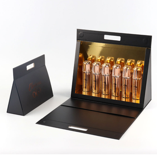 Customized Cardboard Beauty Product Cosmetic Box Magnetic Packaging Luxury Perfume Essential Oil Paper Gift Box with EVA Insert