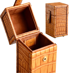 Branding Handmade Custom Perfume Box Square Essential Oils Cosmetic Organizer Boxes Velvet Alligator Leather Perfume Box