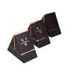 Luxury Custom Special Design Creative Triangle Black Cardboard Cosmetic Candle Perfume Packaging Box With Insert