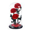 Luxury Valentine Day Preserved Roses In Glass Dome Factory Glass Dome With Wood Base Eternal Rose Preserved Flower In Glass Dome