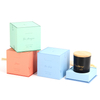 Customised Two Piece Rigid Packaging Square Texture Paper Cardboard Neck Top Bottom Box Luxury Candle Gift Box with Lid