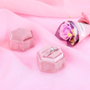 Handmade Octagon Velvet Hexagon Ring Jewelri Boxes Wedding Small Gift Ring Jewelry Box