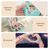 Cute Small PU Leather Travel Jewelry Organizer Case Blue Ring Earring Necklace Bracelet Jewelry Gifts Box with Zipper