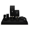 Black MDF Exhibition Watch Ring Necklace Holder Stand Microfiber Suede Watch Display For Store Cabinet