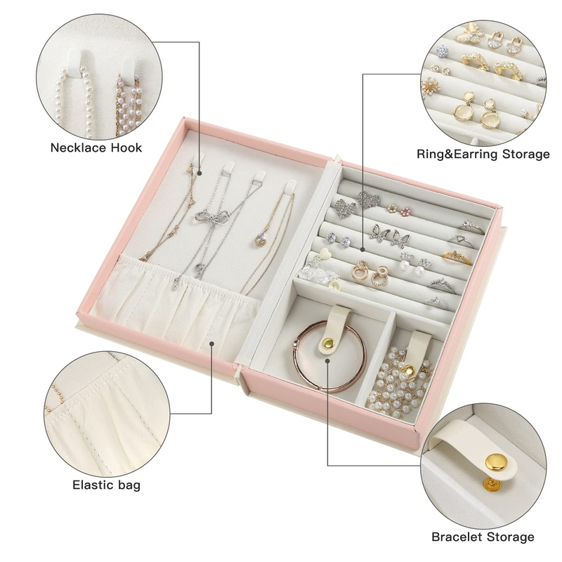 New Creative Magnetic Retro Jewelry Box Flip Book Earrings Stud And Rings Storage Multi-functional Jewelry Storage Box