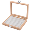 Exquisite Practical Wood Ring Display Tray Organizer ShowCase Jewelry Earrings Holder Storage Box Transparent Window
