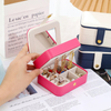 Wholesale PU Leather Small Jewelry Box with Mirror Travel Jewelry Storage Box Accept Customized