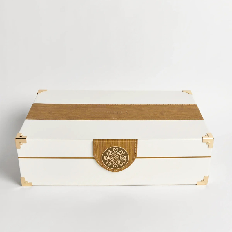 Luxury Custom Wooden Perfume Box Packaging Leather Logo Hard Box Empty Body Lotion Hair Mists Essential Oil Skincare Gift Box