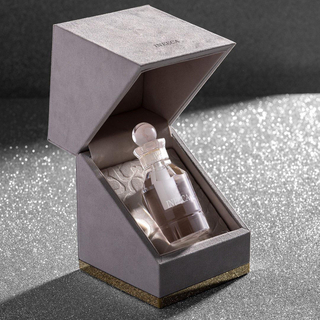 Magnetic Flip Perfume Box Embossed Logo Gold Powder Base Incense Box Packaging Cosmetic Skincare Velvet 30ml 50ml Perfume Box 