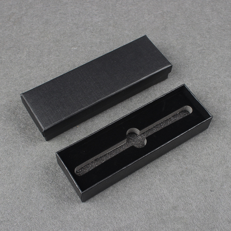Factory Wholesale Pen Box Paper Gift Pen Box Matte Black Top And Base Pen Box Vendor Pencil Box with EPE Insert