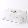 Wholesale Luxury Custom Logo Rigid Cardboard Magnetic Paper Marble Texture Folding Boxes With Ribbon Closure For Bags