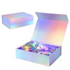Wholesale Custom Sliver Holographic Packaging Box Gift Box Paper Magnet Folding Custom Boxes with Logo Packaging for Clothing