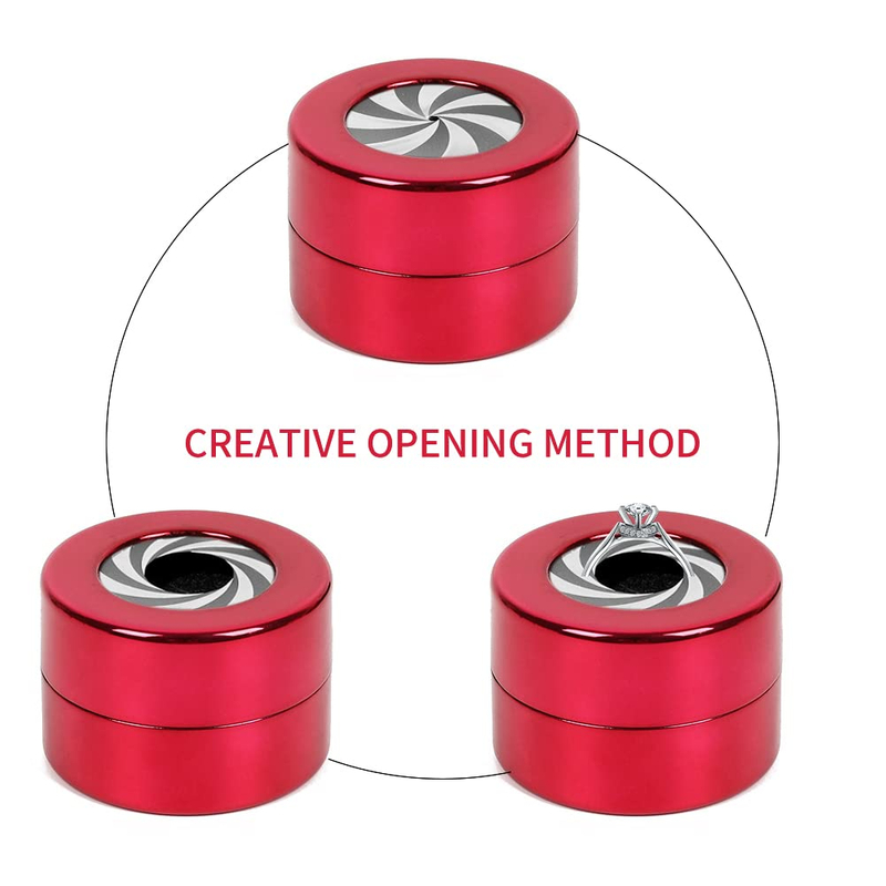 Creative Engagement Round Rotating Lifting Ring Jewelry Display Gift Box for Proposal Ceremony Wedding Special Occasions