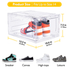 Foldable Shoes Sneaker Display Crate Organizer Container Storage Case Acrylic Clear Drop Front Plastic Shoe Box