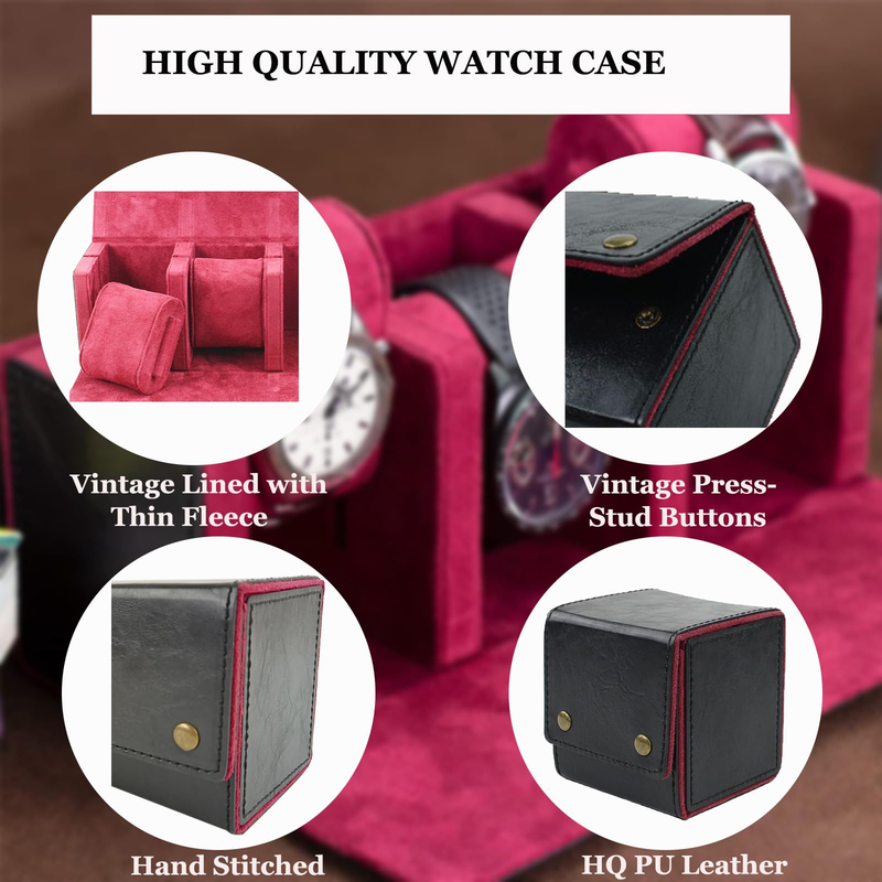 Luxury High Quality Custom Logo PU Leather Packaging Box Single Watch Storage Box with Pillow Insert